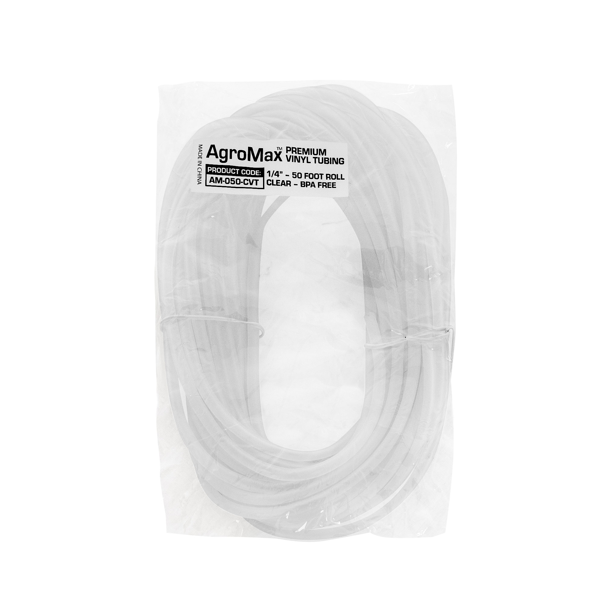 AgroMax Premium Clear Vinyl Tubing .25 Inch - 50 Foot