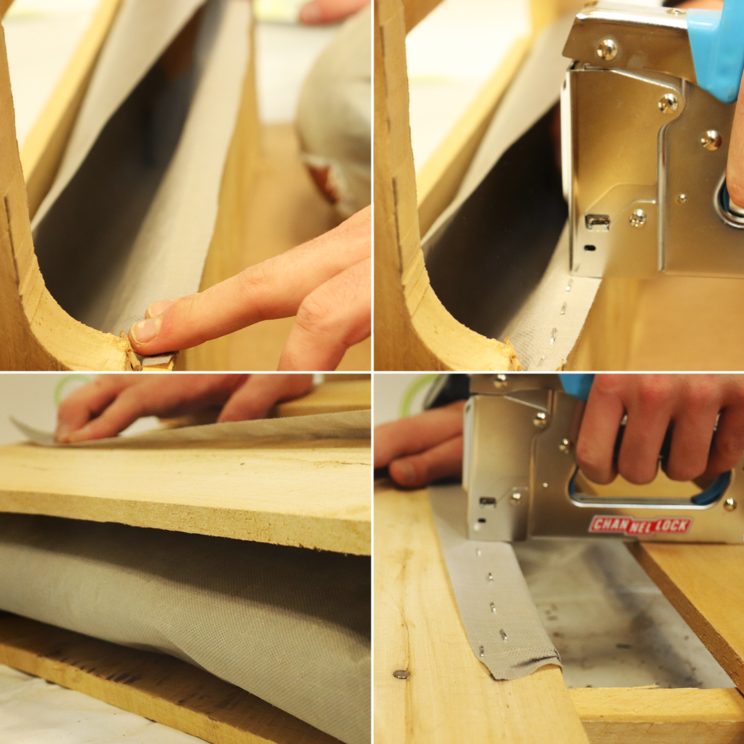 DIY Pallet Garden - Stapling Fabric Material