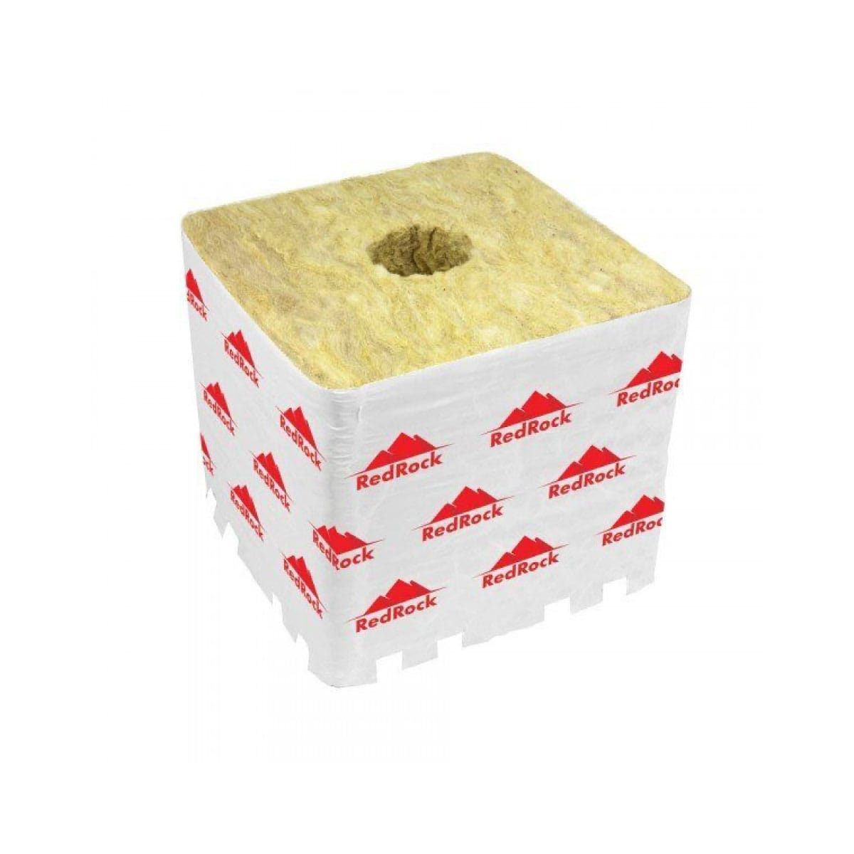 RedRock Stonewool Grow Block with Hole - 6" x 6" x 6" Case of 48