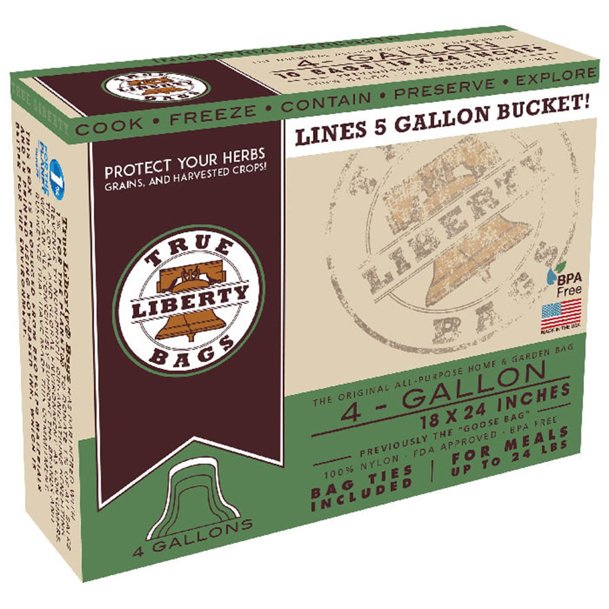 True Liberty 4 Gallon Bag - 25 Pack (18 inch x 24 inch)