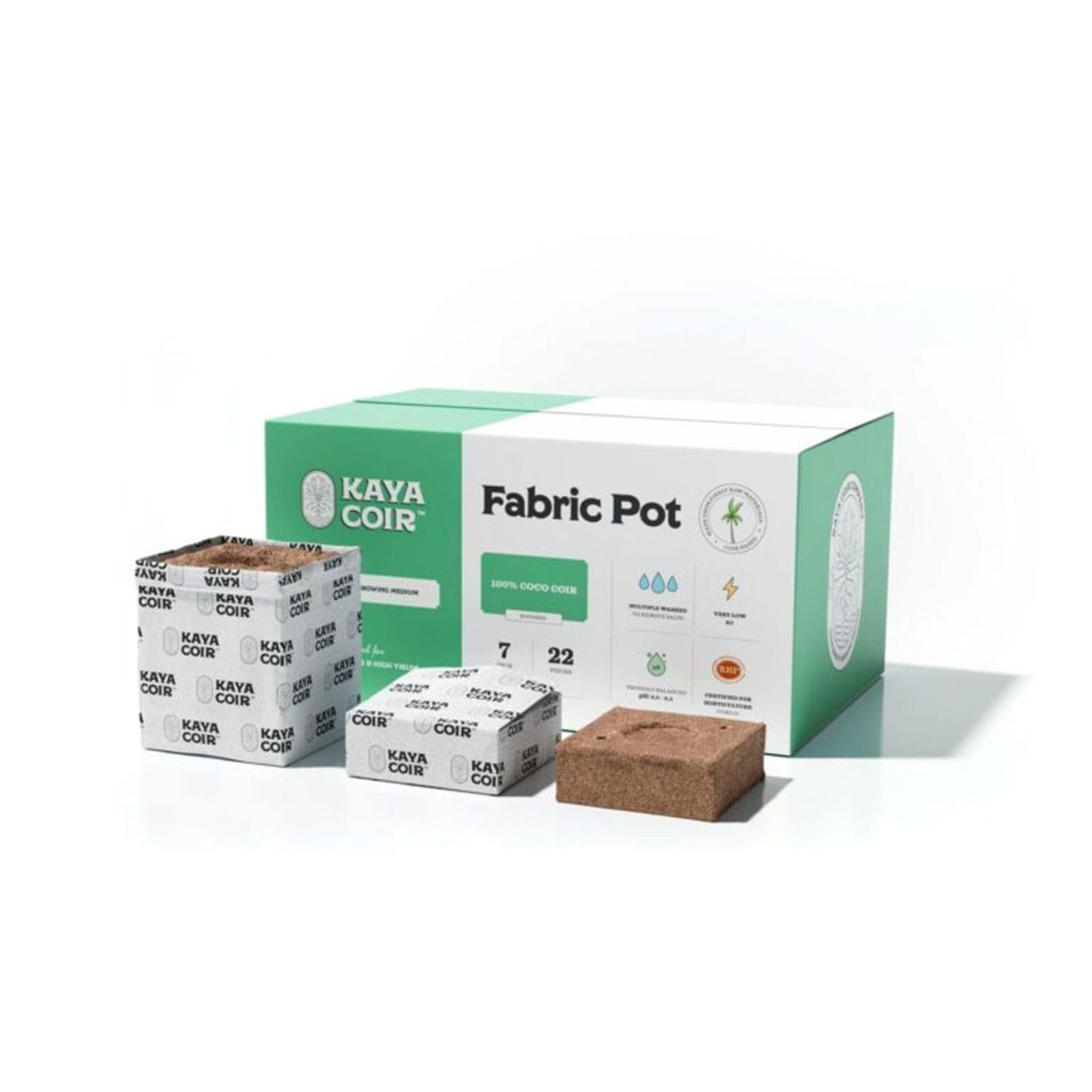 Kaya Coco Coir Blocks - 7" Fabric Pot Open Top