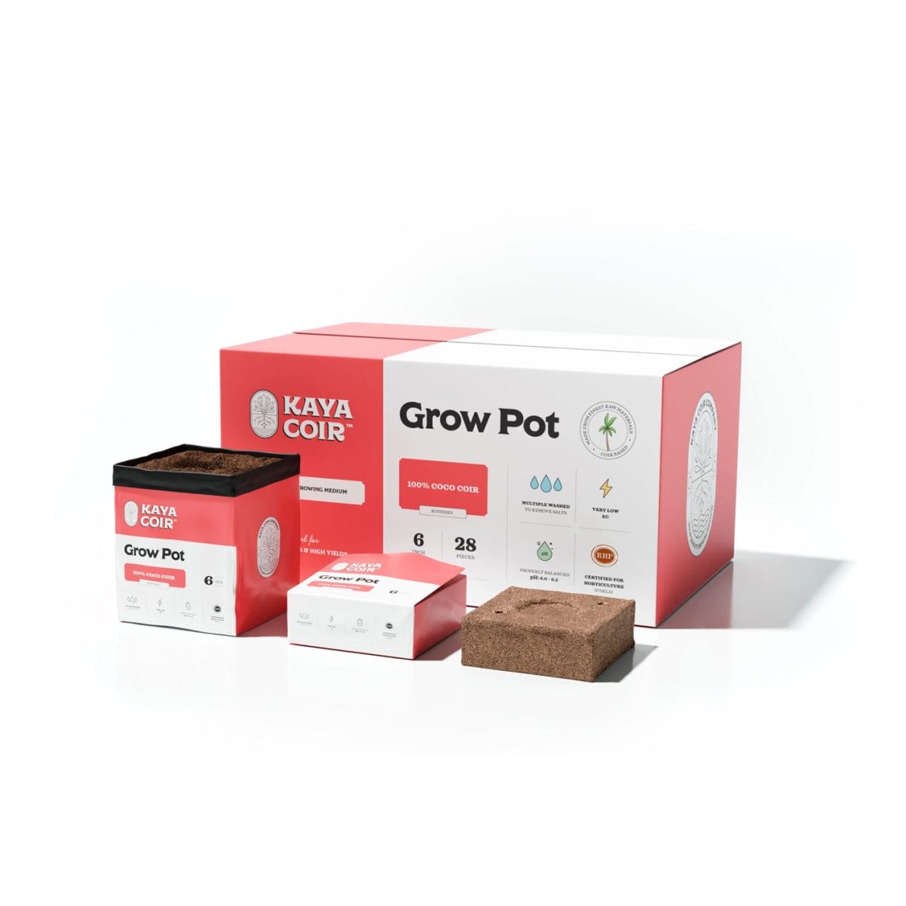Kaya Coco Coir Blocks - 6" Grow Pot Open Top
