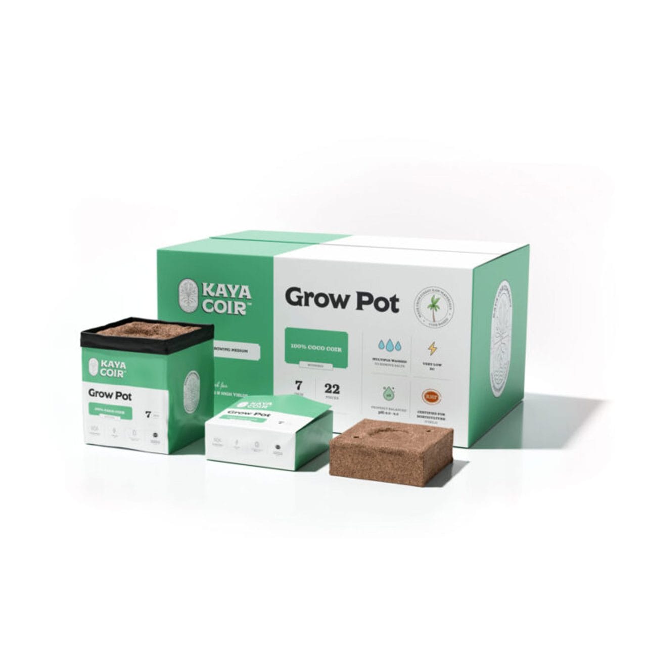 Kaya Coco Coir Blocks - 7" Grow Pot Open Top