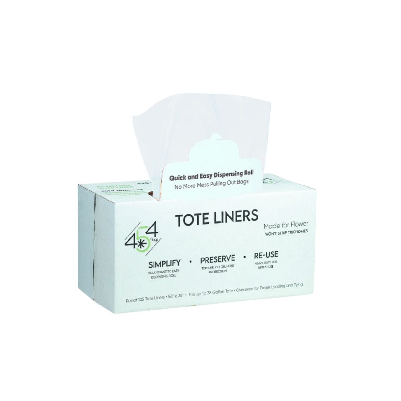454 Bags Tote Liners 38 Gallon - Roll of 125