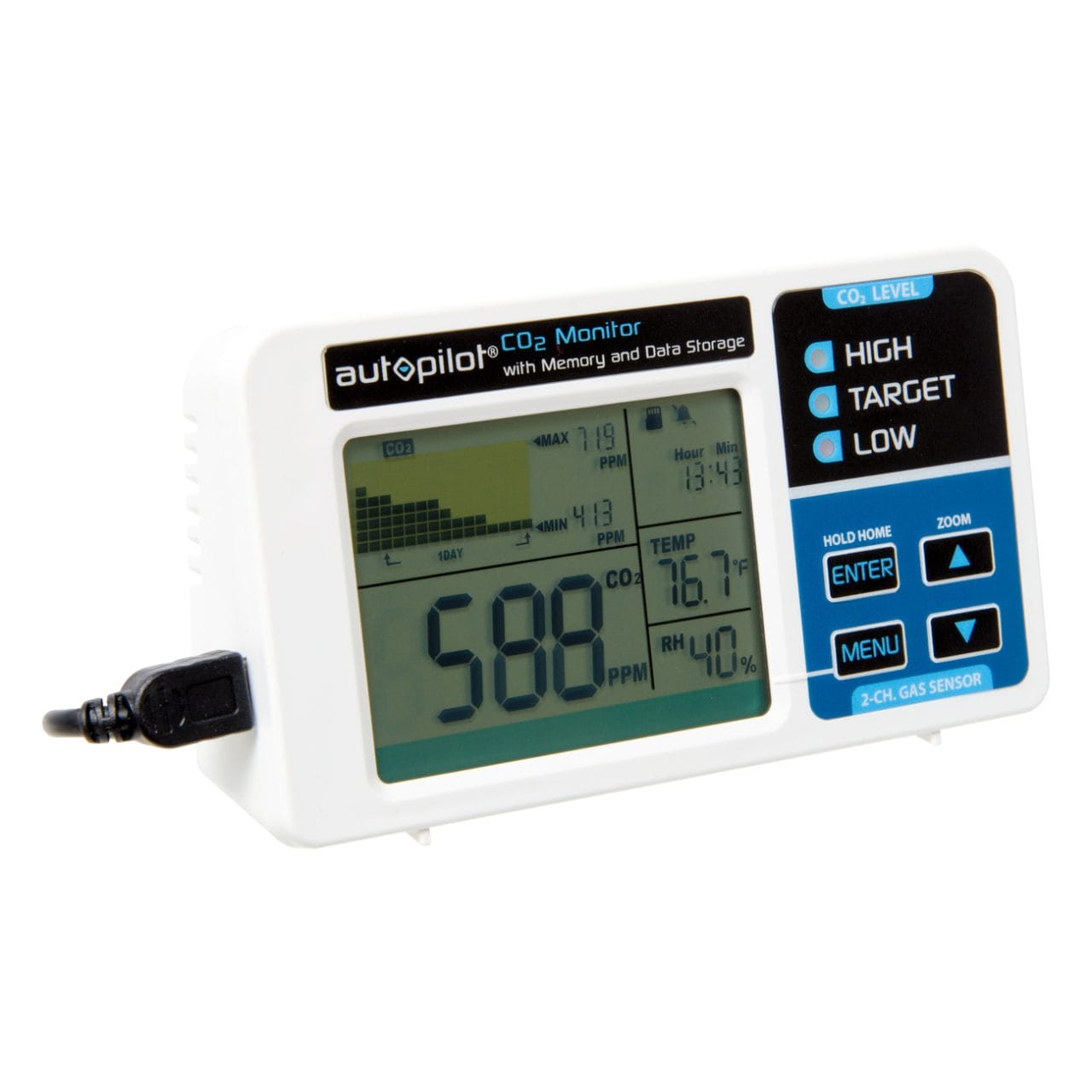 Autopilot Desktop CO2 Monitor, Memory & Logger